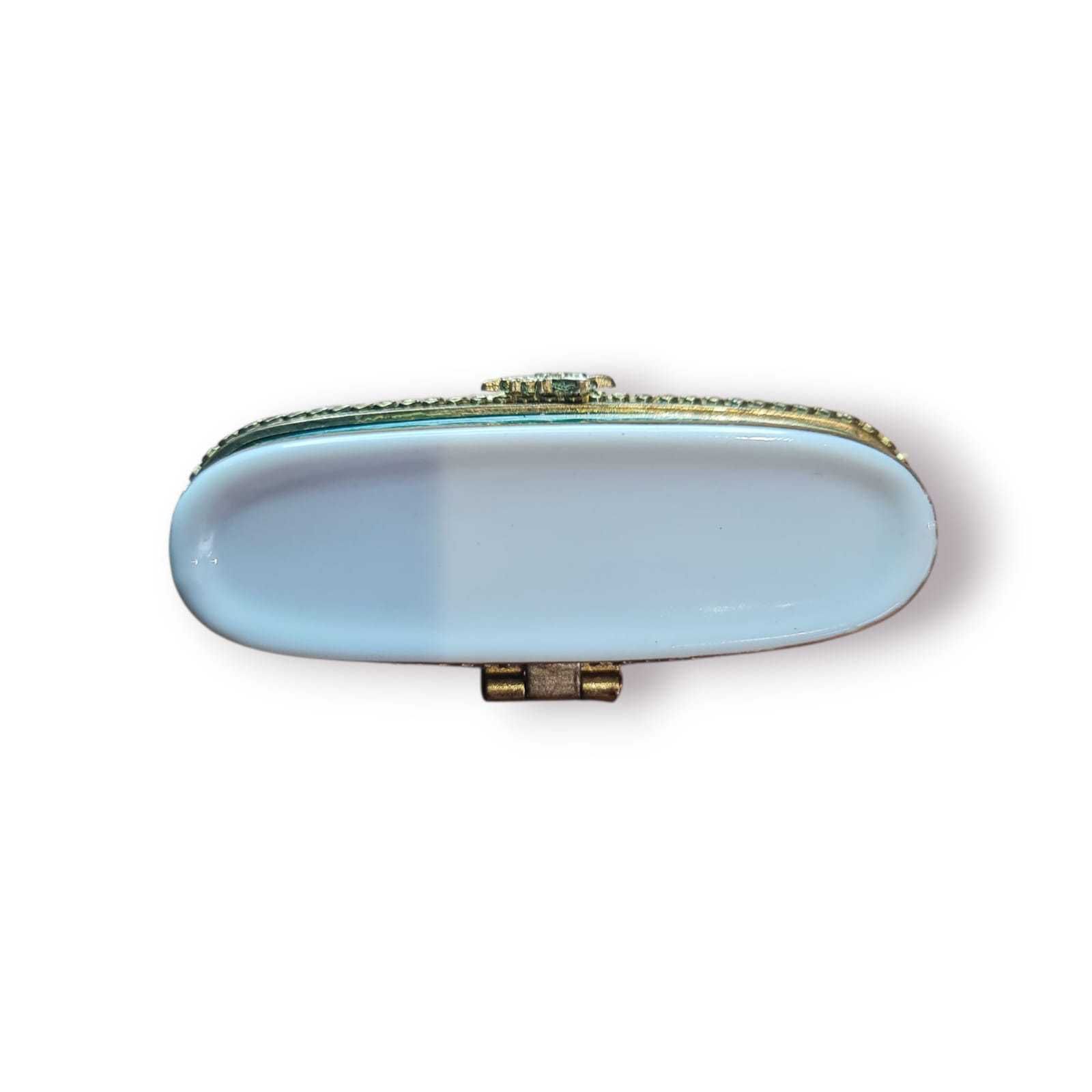 Caixa de Porcelana Pintada à Mão – Verde Floral Vintage