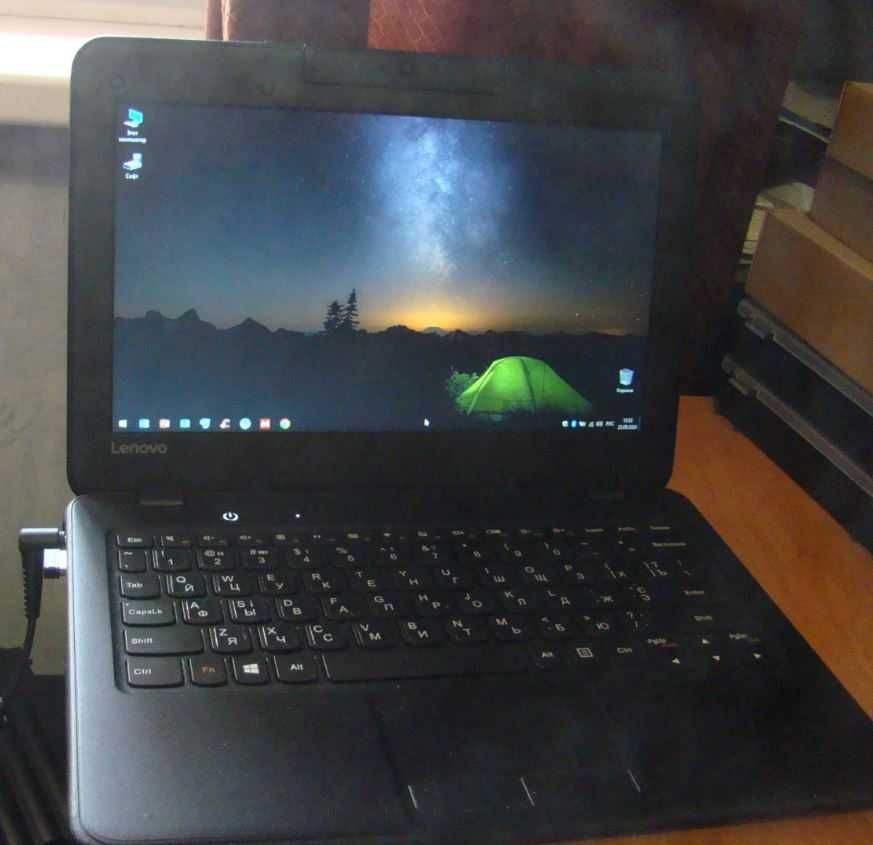 Lenovo 100e-11.6’, N3350, ddr4 4gb, 2 ssd, батарея 7 годин.