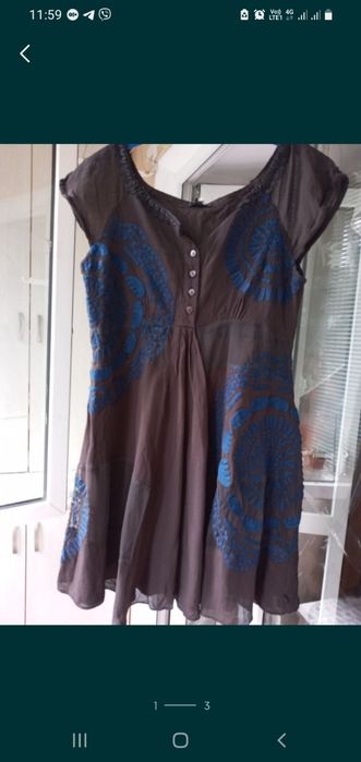 Платье S с вышивкой   наш 42