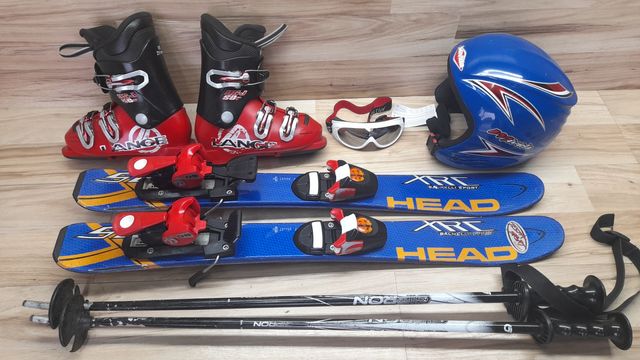 narty 77cm HEAD Buty 18.5cm-29 Kijki Kask Gogle