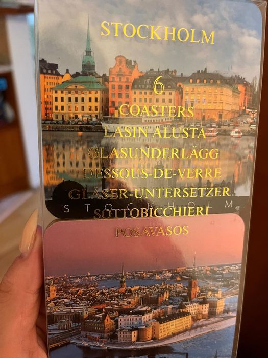 Zestaw podkładek podstawek pod kawę pamiątka Szwecja