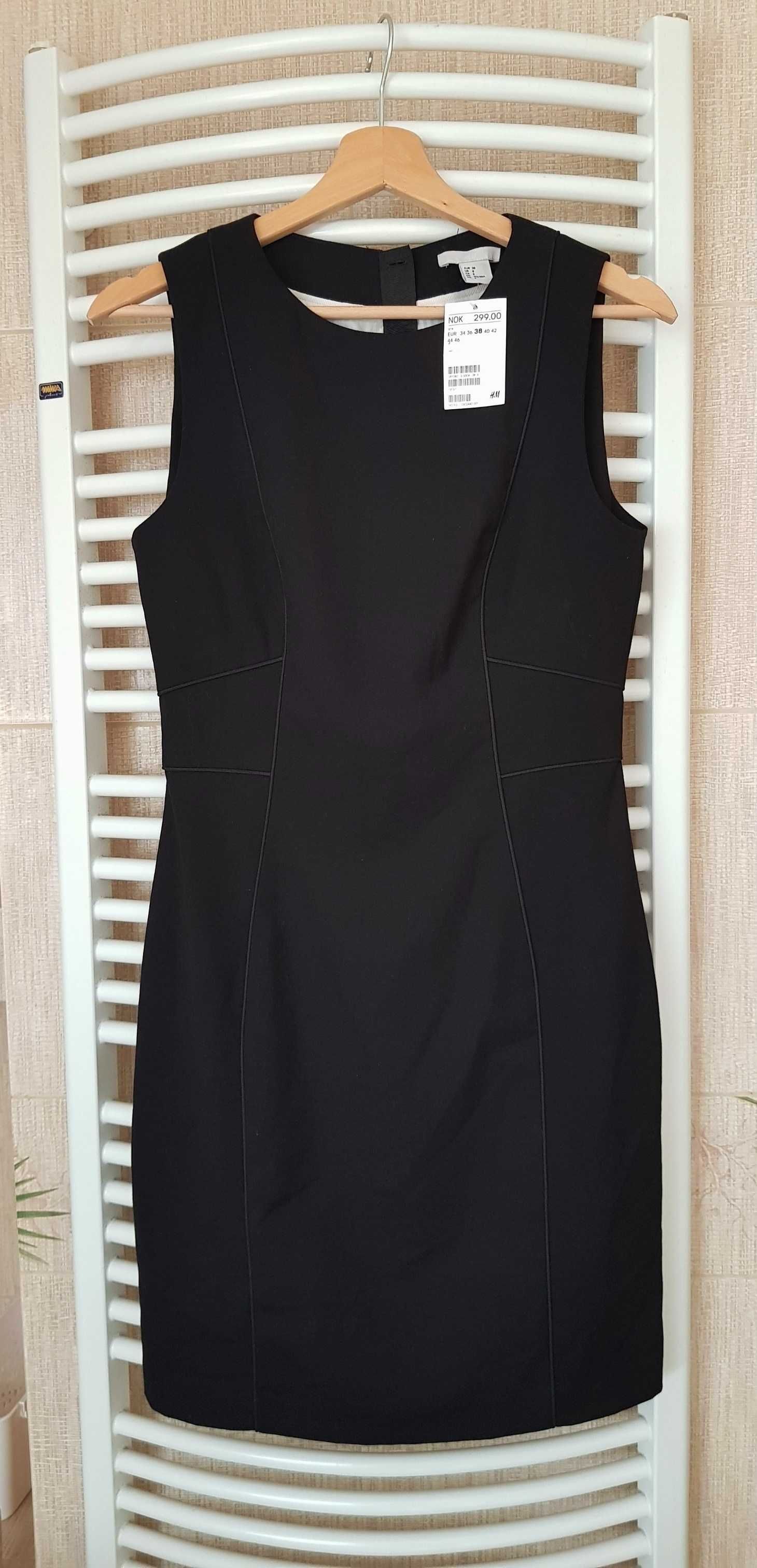 nowa wieczorowa, klasyczna sukienka bez rękawów mała czarna H&M 38/M