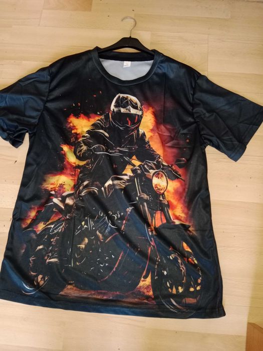 Koszulka z nadrukiem motocyklisty rozm.L.