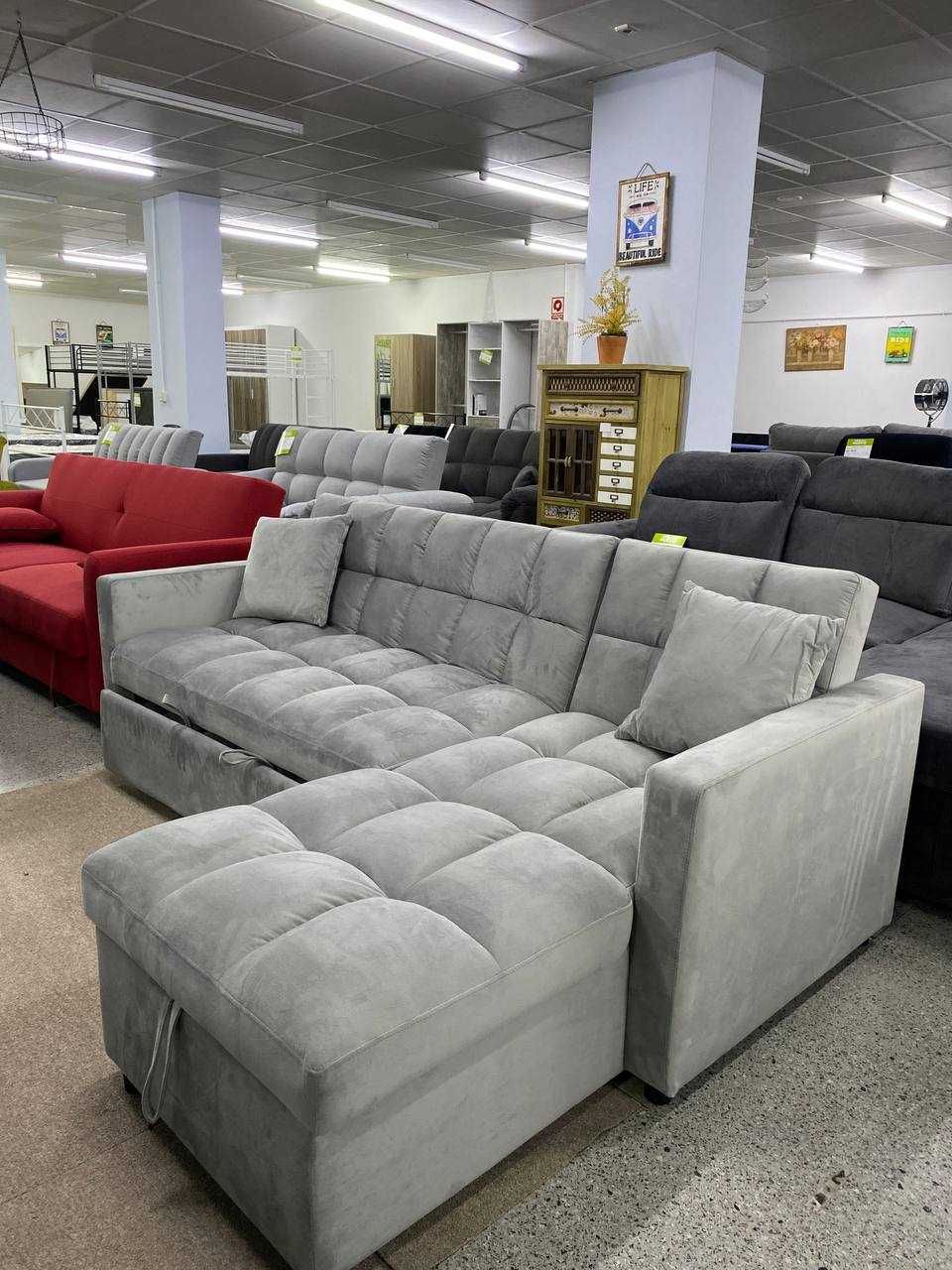 sofá-cama com chaise longue e arrumação envió gratis