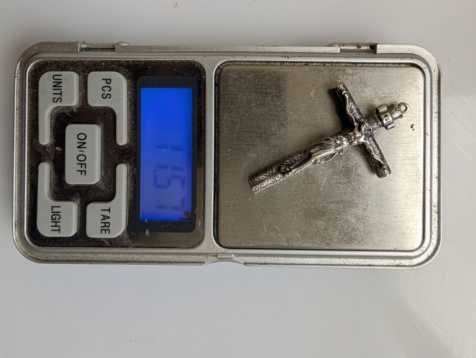 Срібний хрестик 12г серебряный крестик кулон распятие Иисус 925
Середн