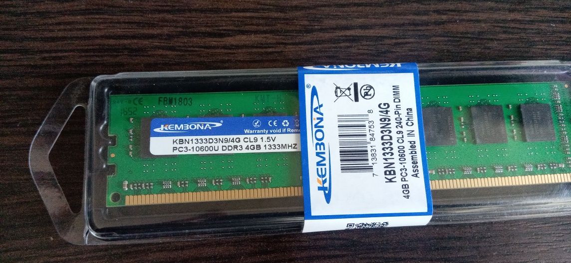 Оперативная память ddr3, 4gb. Новая