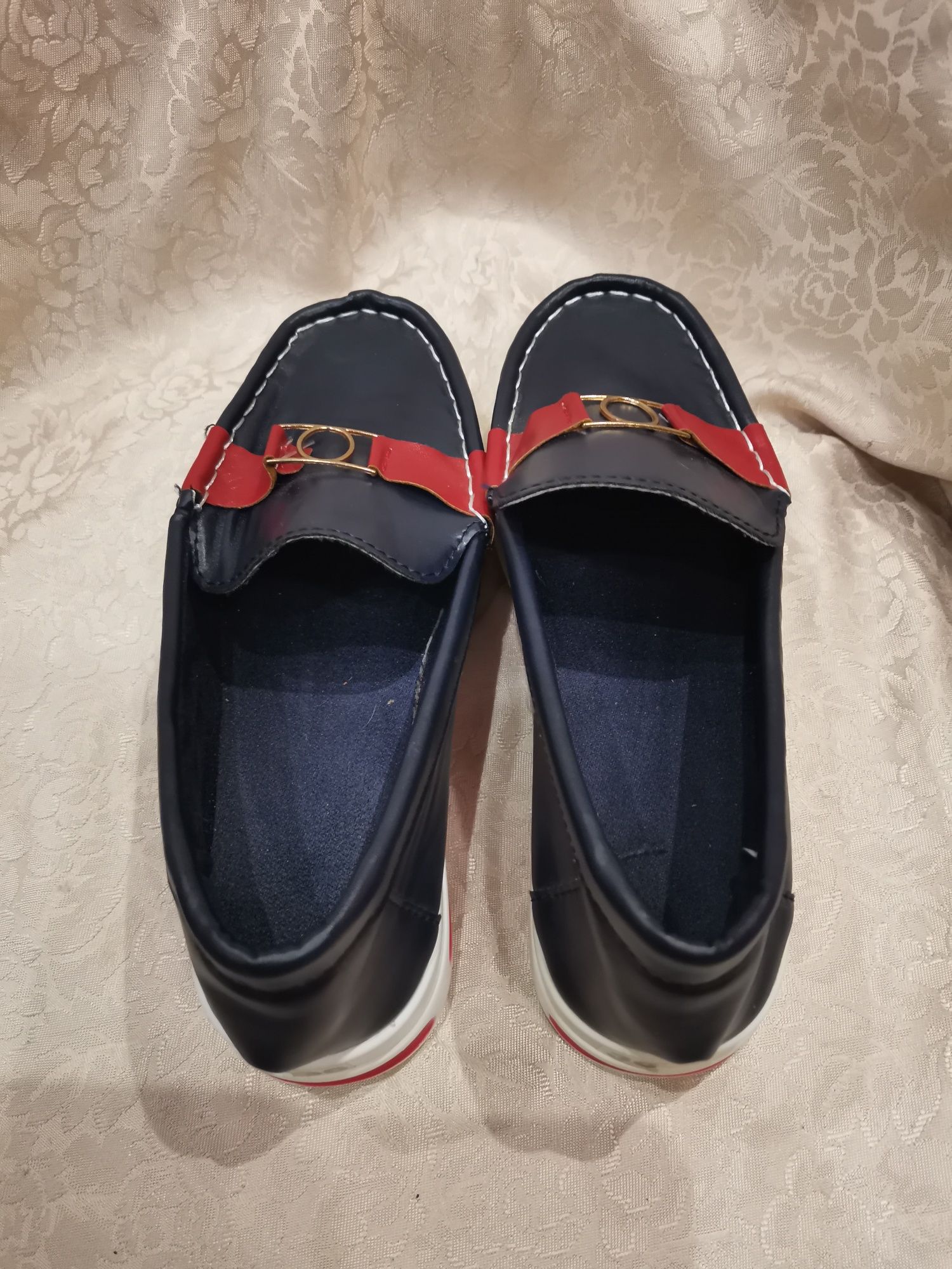 Mokasyny damskie Ideal Shoes rozm 36,wąska stopa, ciemny granat