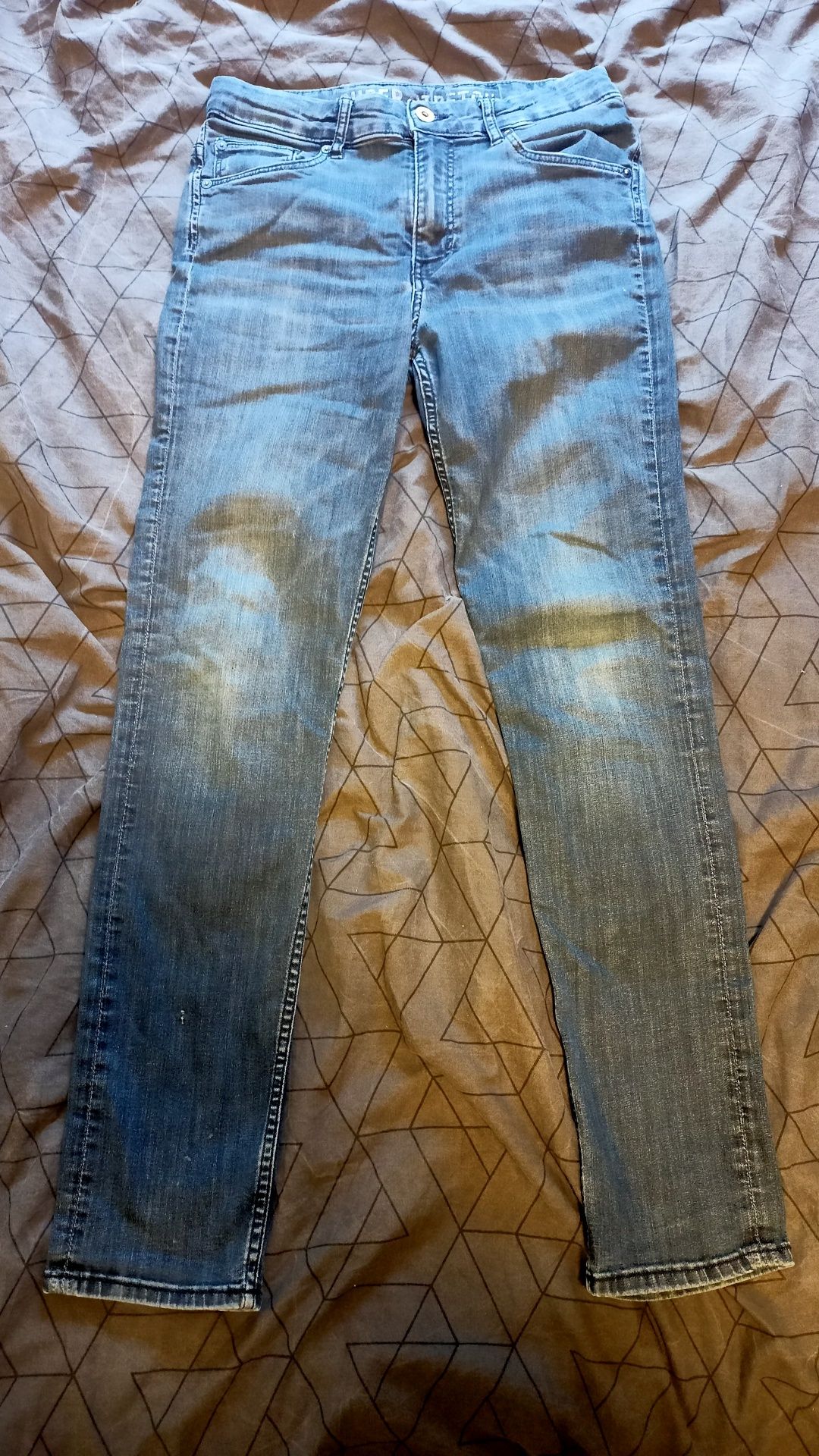 Spodnie jeansy 164 niebieskie slim stan idealny