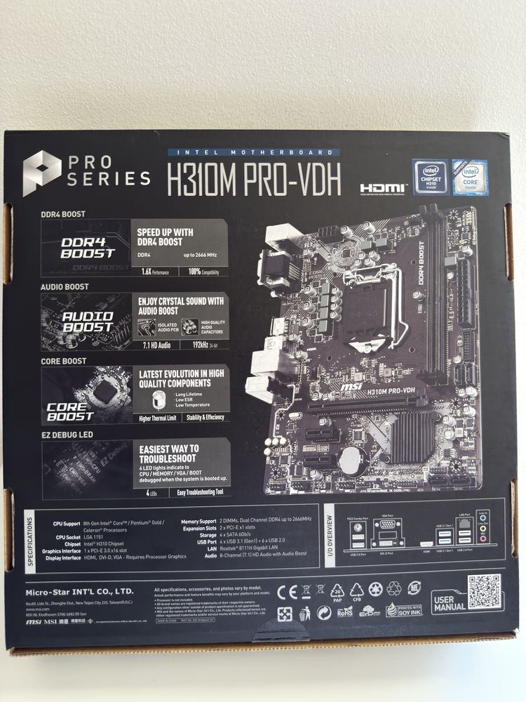 Placa mãe MSI H310M PRO-VDH com processador I5-8400