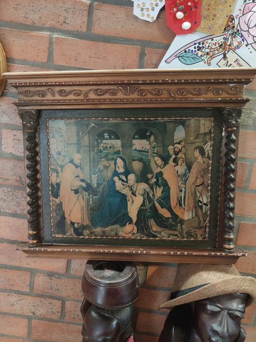 Quadro religioso antigo.
Quadro lindíssimo com desenhos religiosos...c