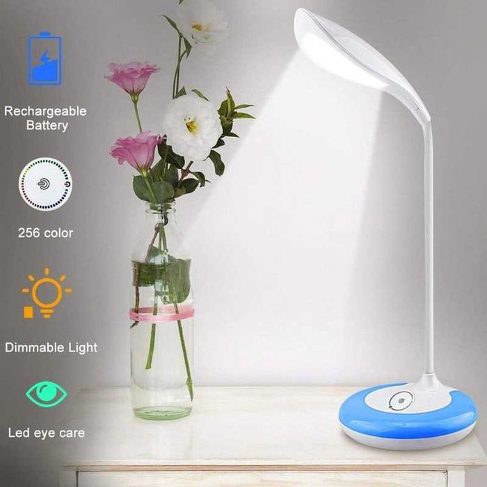Лампа настільна акумуляторна 256 кольорів HOP-098 USB-зарядка сенсорна
