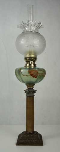 Klasyczna kolumnowa lampa naftowa T.H. - Francja