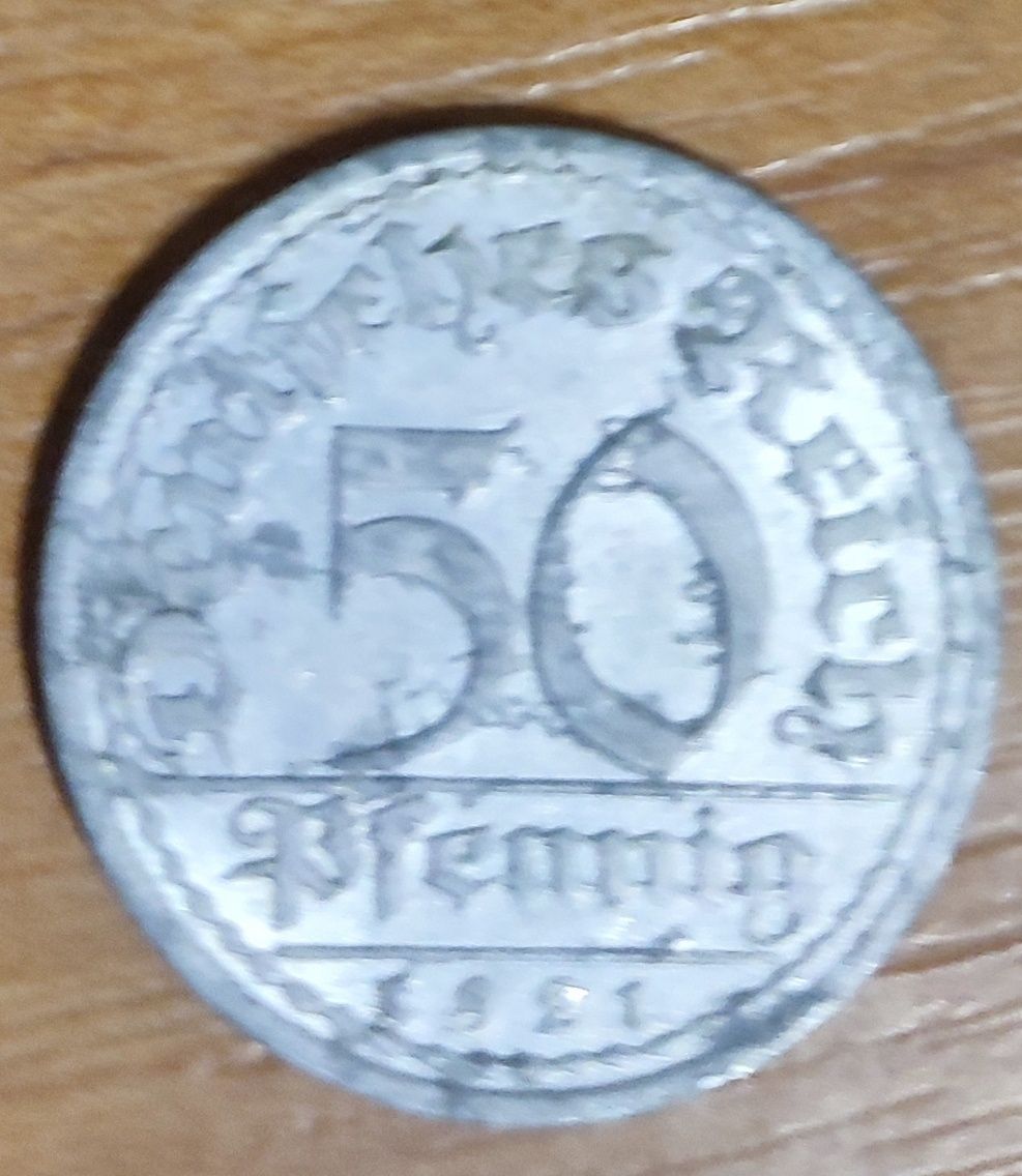 50 пфеннингов 1921 г.  Веймарская республика. 
Готово к от