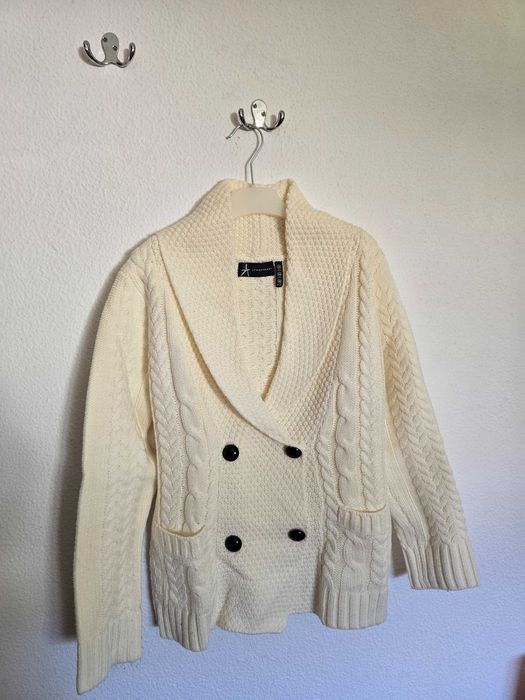 Casaco malha bege inverno