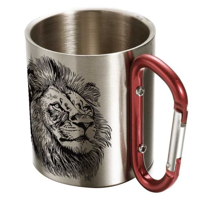 Kubek z karabińczykiem z nadrukiem Lwa, 300ml (NOWY)