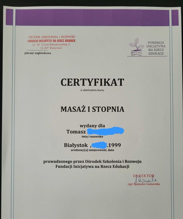 Masaż kasyczny i relaksacyjny