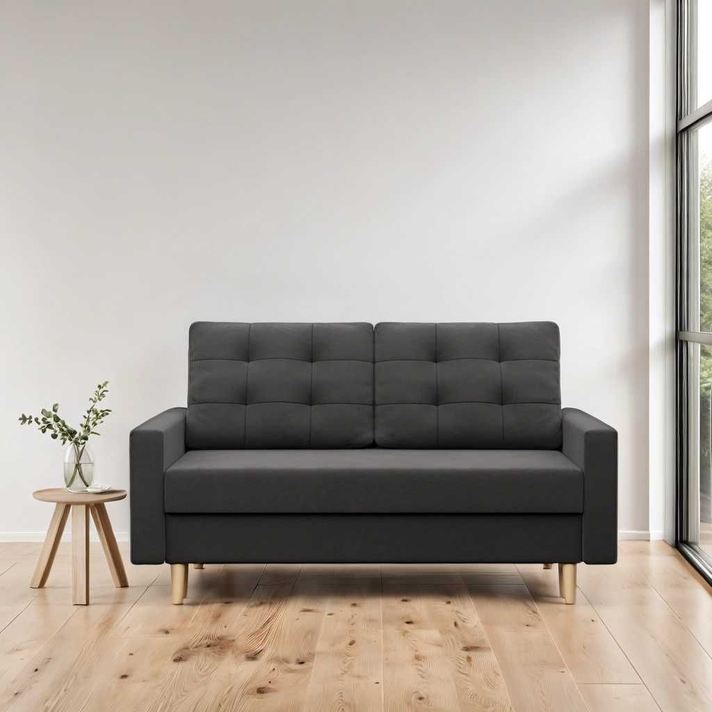 Sofa Kanapa 2-osobowa Rozkładana do Salonu Poczekalni Pojemnik Blank