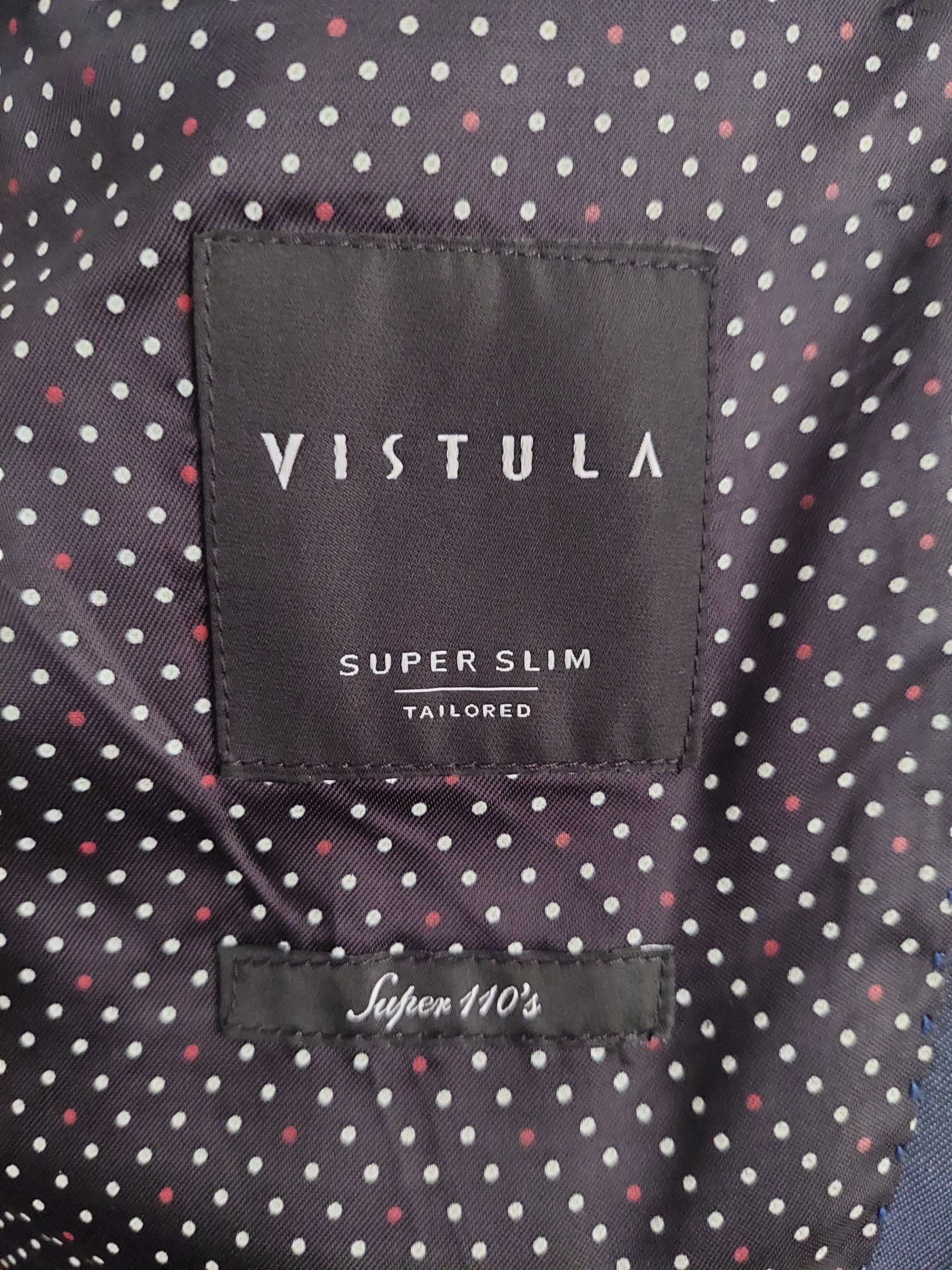 Granatowy Garnitur Vistula Super Slim 182/116 58L stan wzorowy