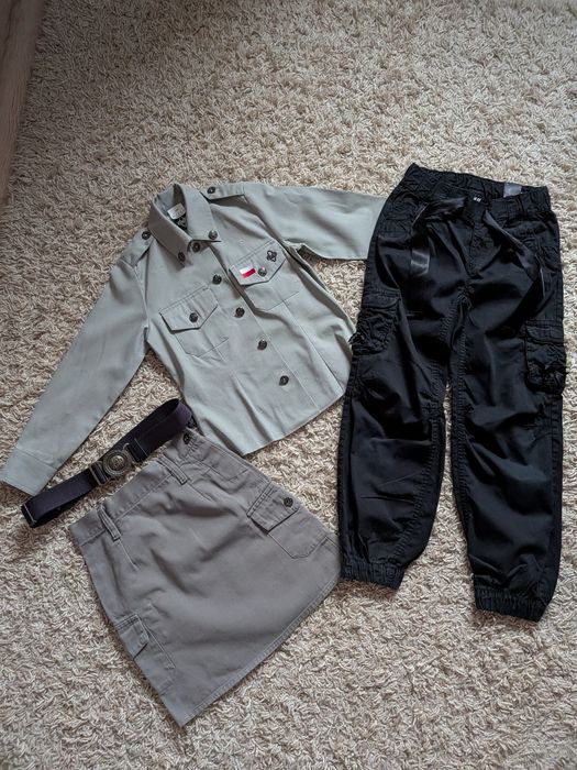 Mundur harcerski 128 ZHP zuchowy koszula spódnica 134 pas zuch bojówki