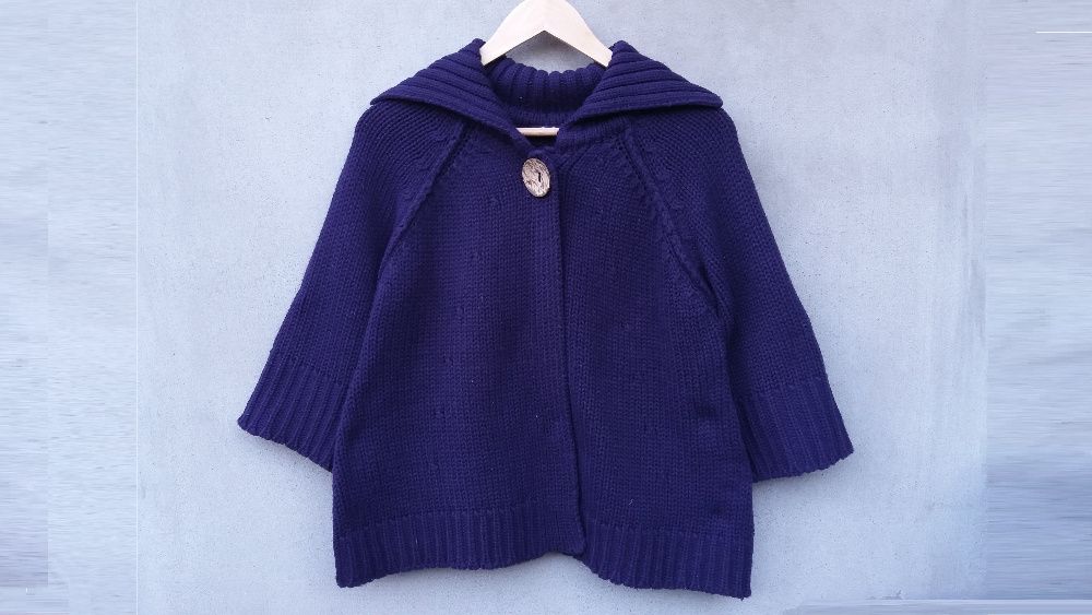 Fioletowy sweter narzutka firmy Bm 36 S