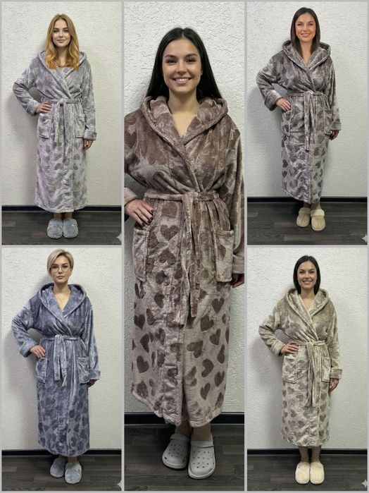 Жіночий довгий халат "Серденько"