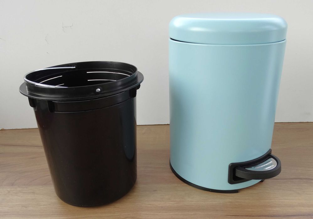 Kosz na śmieci metal Wenko 3l niebieski-wgniecenia