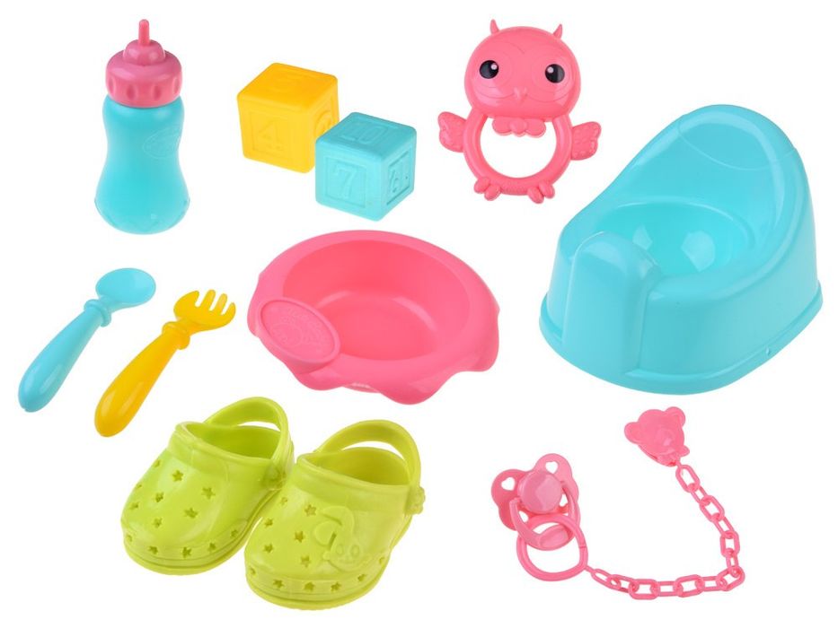 Zestaw Deluxe Lalka Bobas Wózek Łóżeczko Krzesełko akcesoria 16 ele