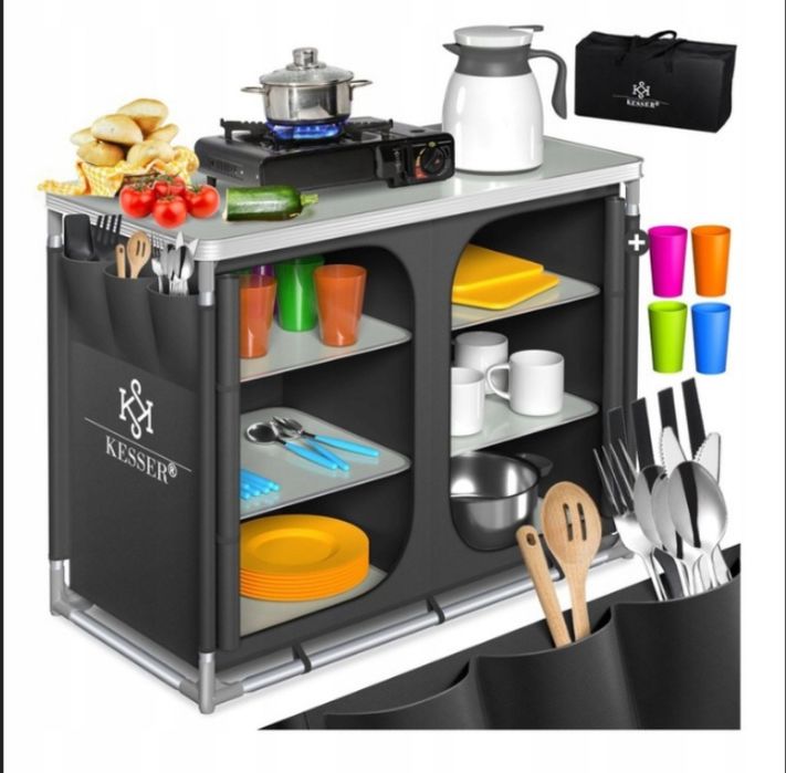 Szafka wolnostojąca turystyczna kempingowa składana szary 100x79x50 #5