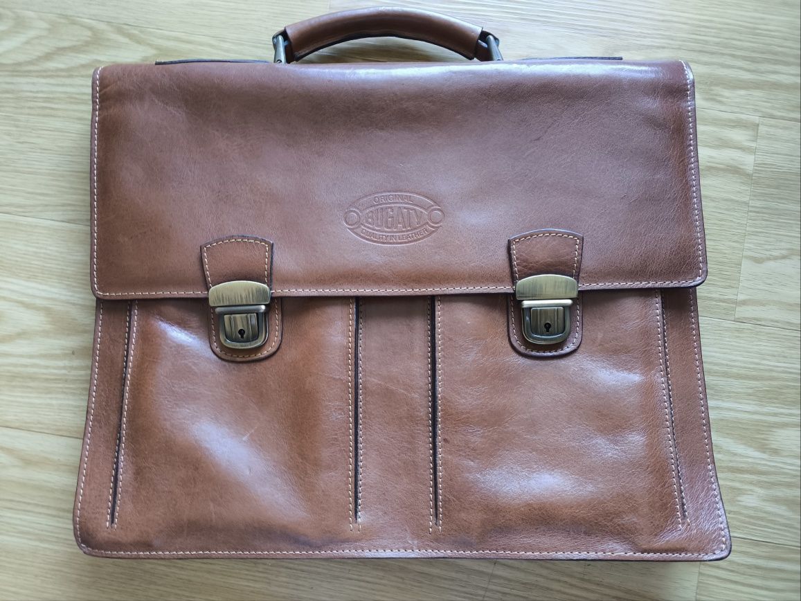 Mala executivo Vintage em couro