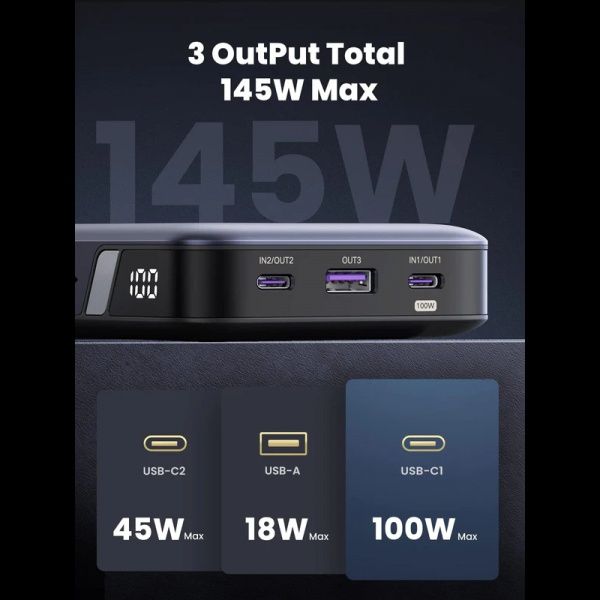Повербанк UGREEN PB205 25000 mAh 145W для ноутбука і Starlink Mini