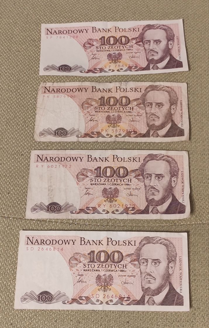 Banknot 100 zł 1986r.