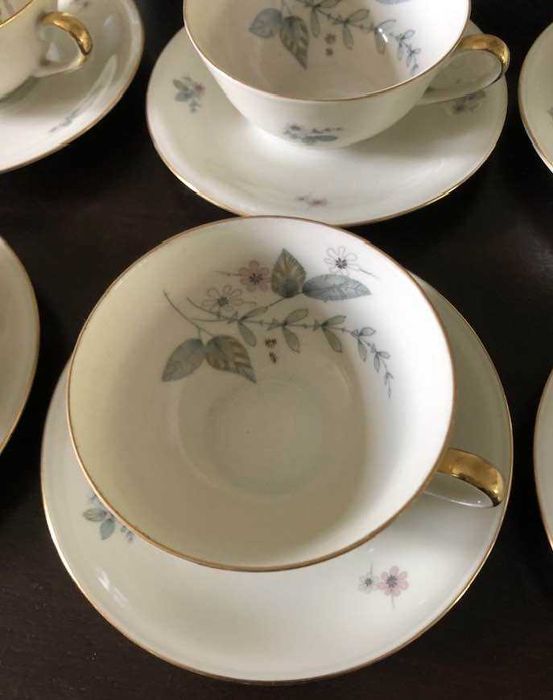 Garnitur do kawy, herbaty Bavaria Elfenbein delikatna stara porcelana
