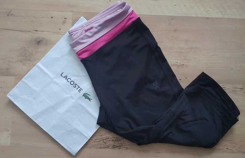 Legginsy Crivit, sportowe, z różowymi wstawkami, rybaczki, 38/40/M/L