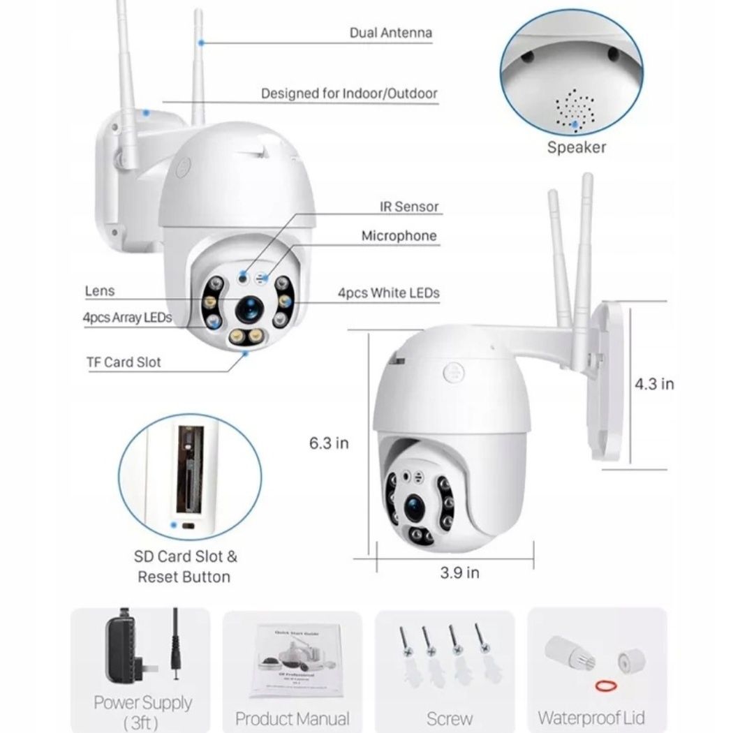 Kamera zewnętrzna wewnętrzne WiFi Sklep Gwarancja