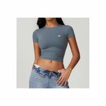 Топ Alo Yoga Crop Short Sleeve Tee Grey 87431-GY