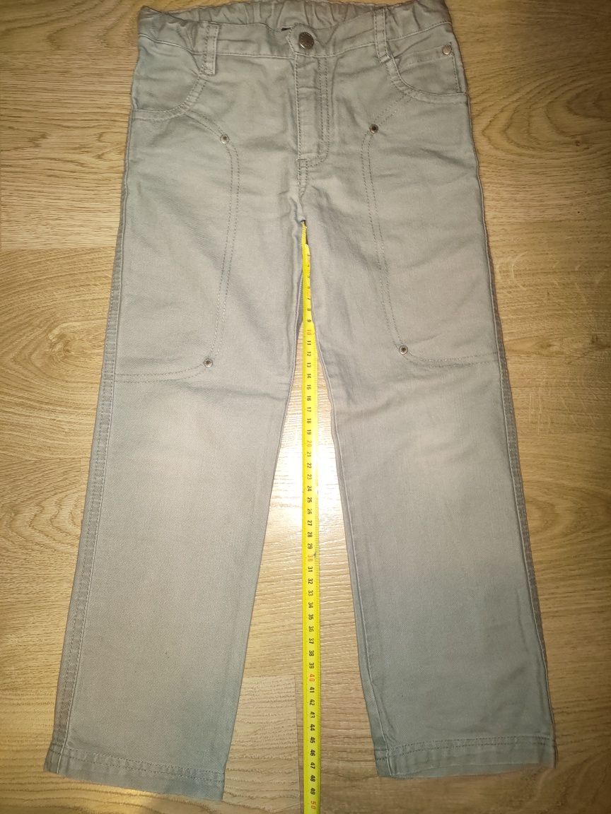 Spodnie jeans beżowe szare r.116 chłopięce coccodrillo