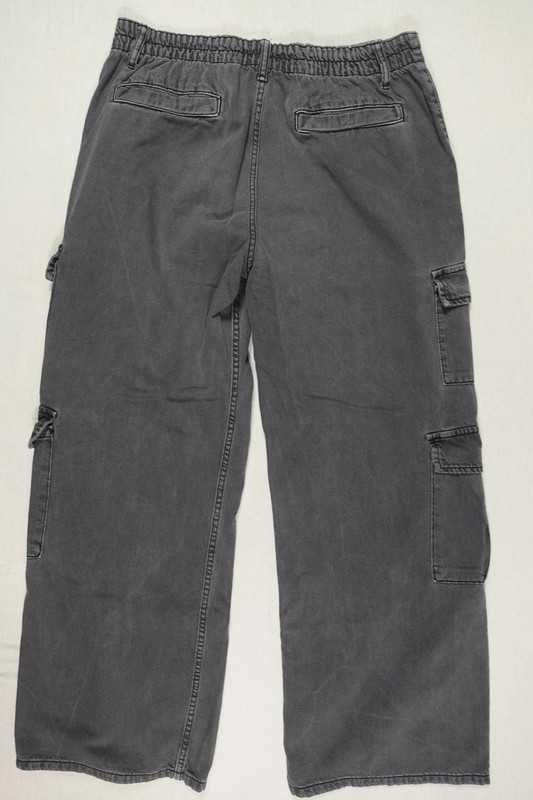 Bershka Spodnie Szare Opium Multi Cargo Baggy Wide L