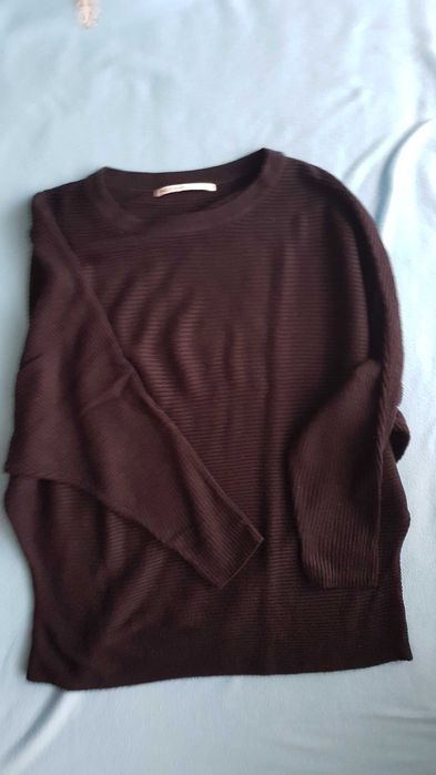 only sweter czarny oversize nietoperz prążki okazja S