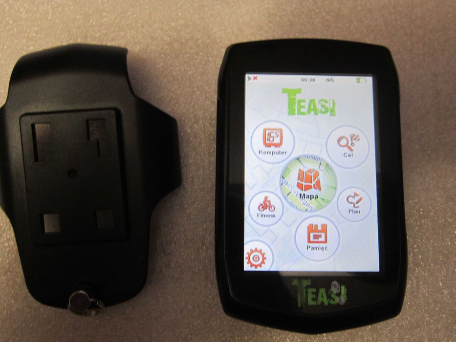 Nawigacja Rowerowa Teasi ONE wada urwana końcówka przycisku włącznika