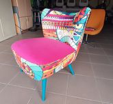 Fotel uszak muszelka PRL art Loft boho nowoczesny