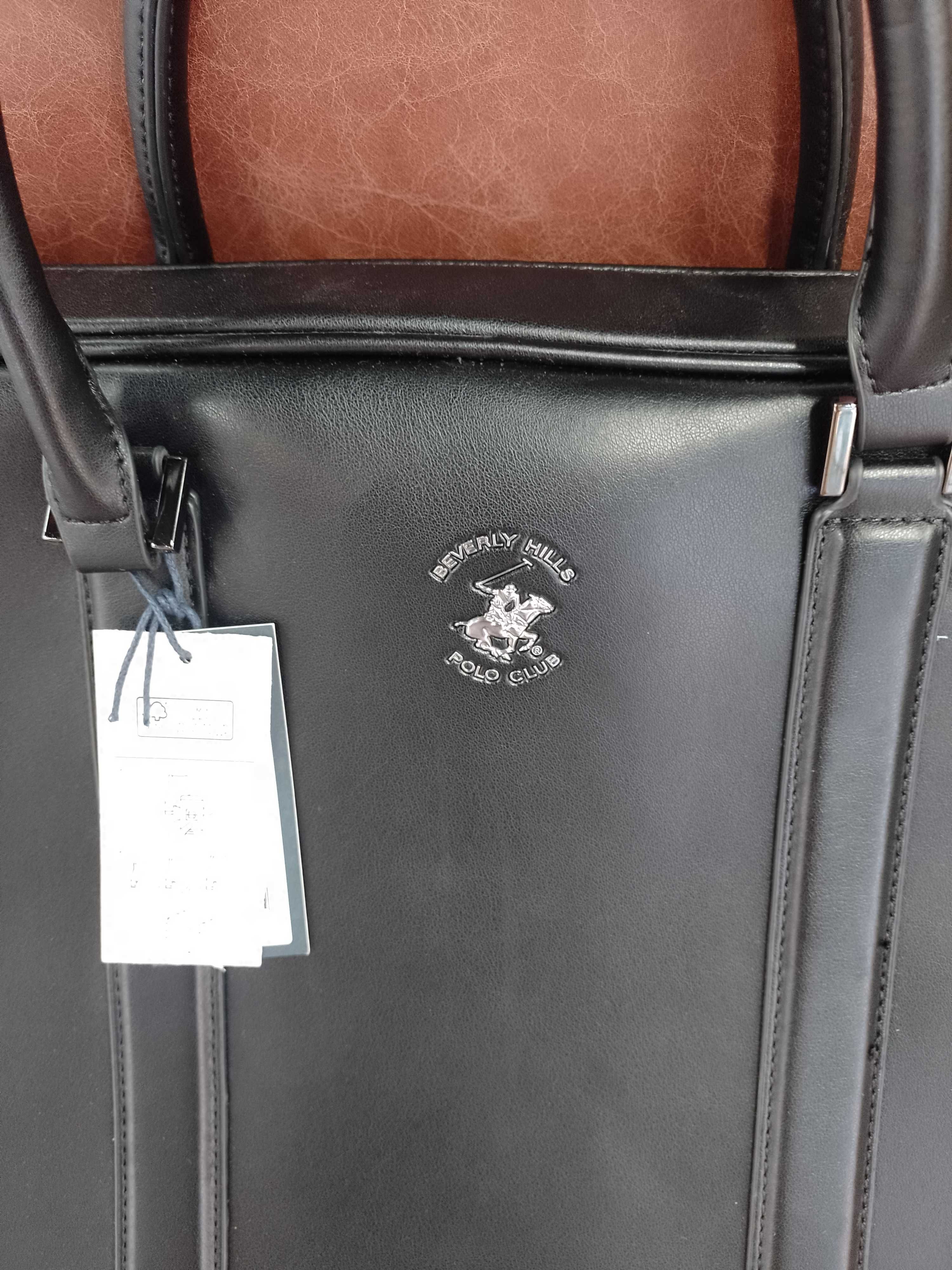 Beverly Hills Polo Club/ Czarna teczka/ torba na laptopa, NOWA