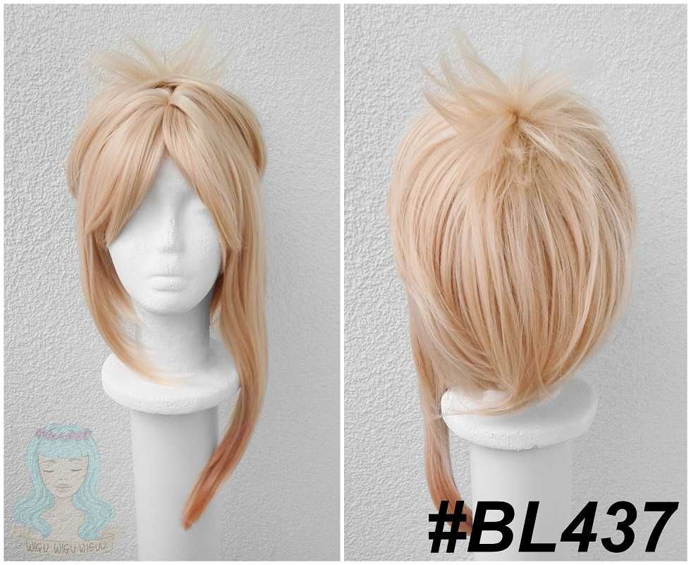 Yoimiya Genshin Impact cosplay wig blond peruka brzoskwiniowa