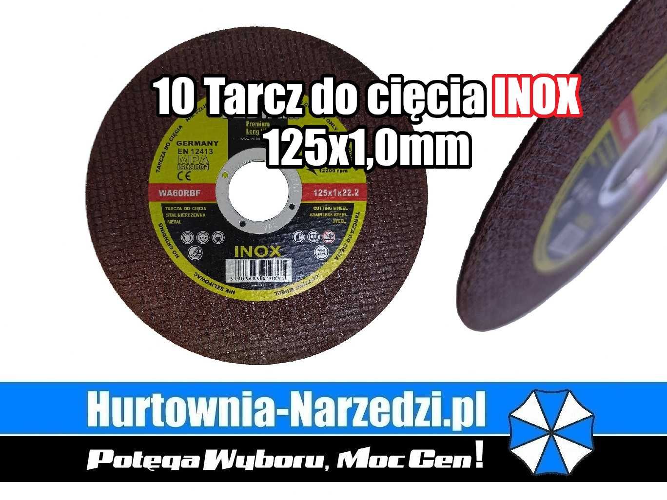 10 Tarcz do cięcia 125 x 1,0 mm INOX Longlife PREMIUM Tediam