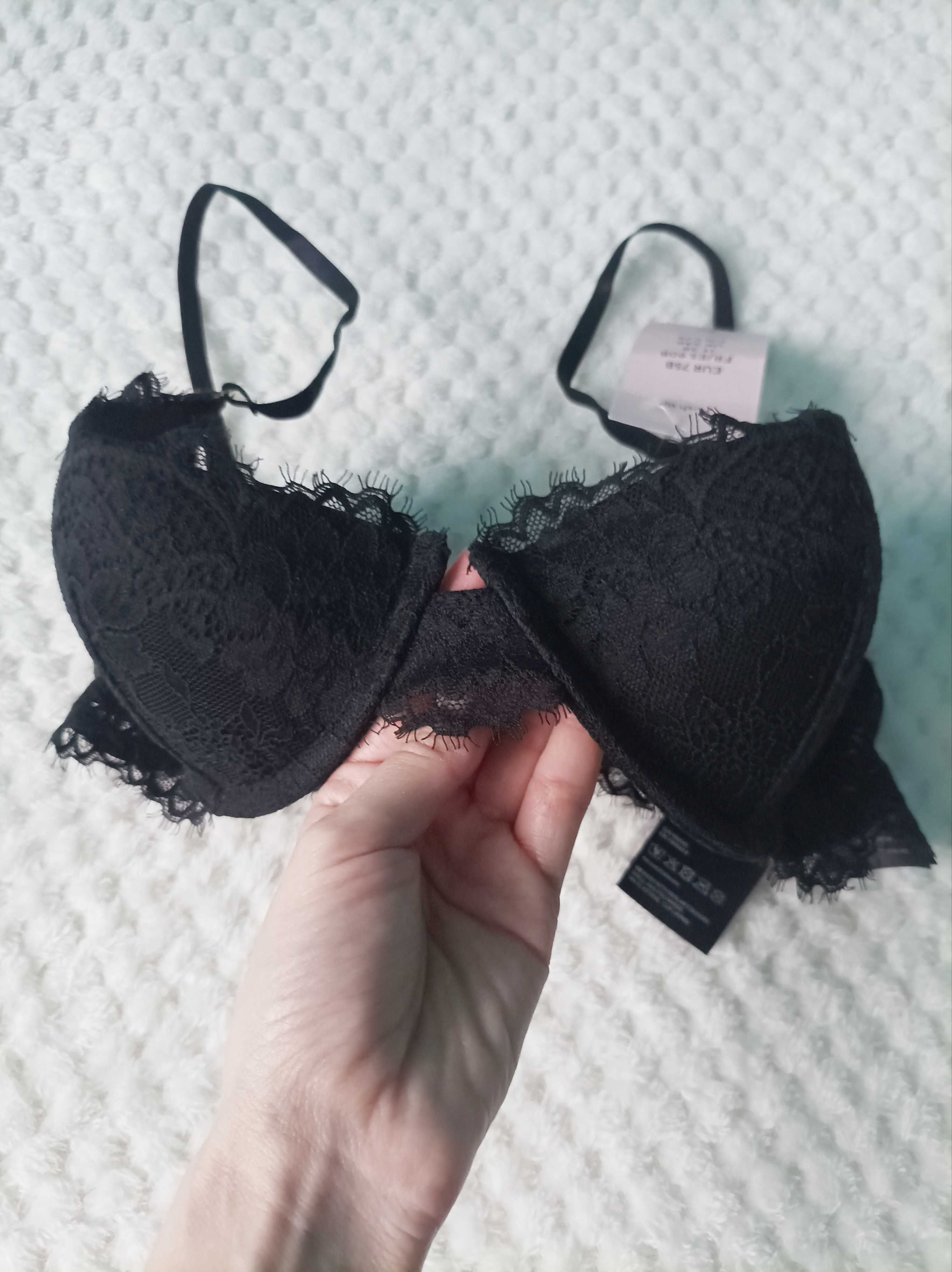 H&M biustonosz push up z koronką