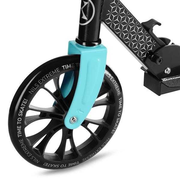 Duża Hulajnoga miejska HM1302 Nils Extreme czarna koła PU 200mm