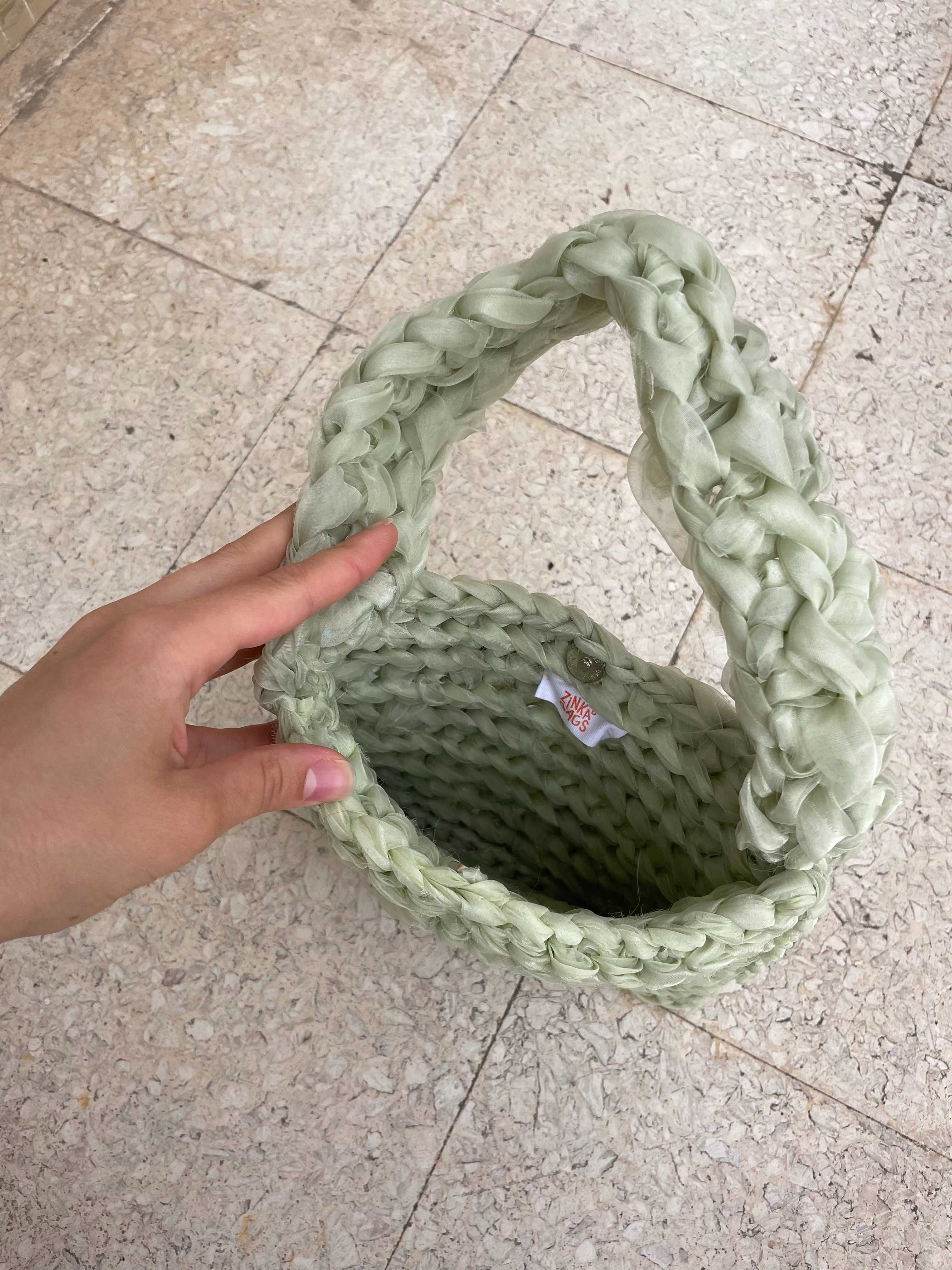 crochet shoulder bag handmade upcycle