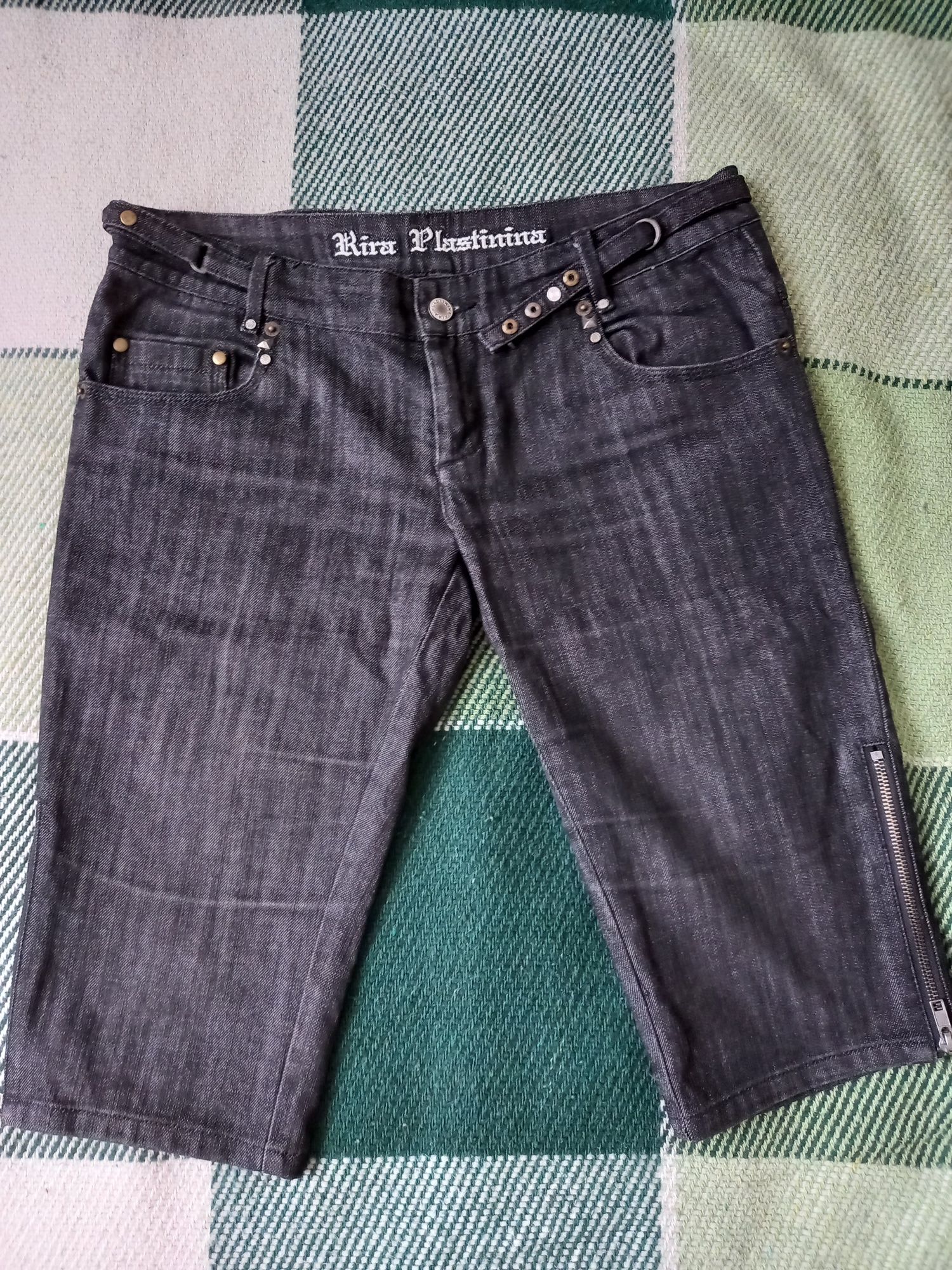 Бриджи kira platinina чорні джинси брюки капрі штаны кира пластинина
