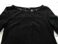 JAK NOWA elegancka bluzka czarna z koronką r. S/36 H&M Mama