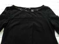 JAK NOWA elegancka bluzka czarna z koronką r. S/36 H&M Mama