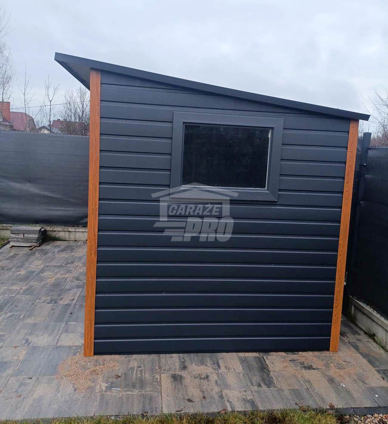 Schowek domek ogrodowy 2x2m + wiata 1m Drzwi okno dach  GP516